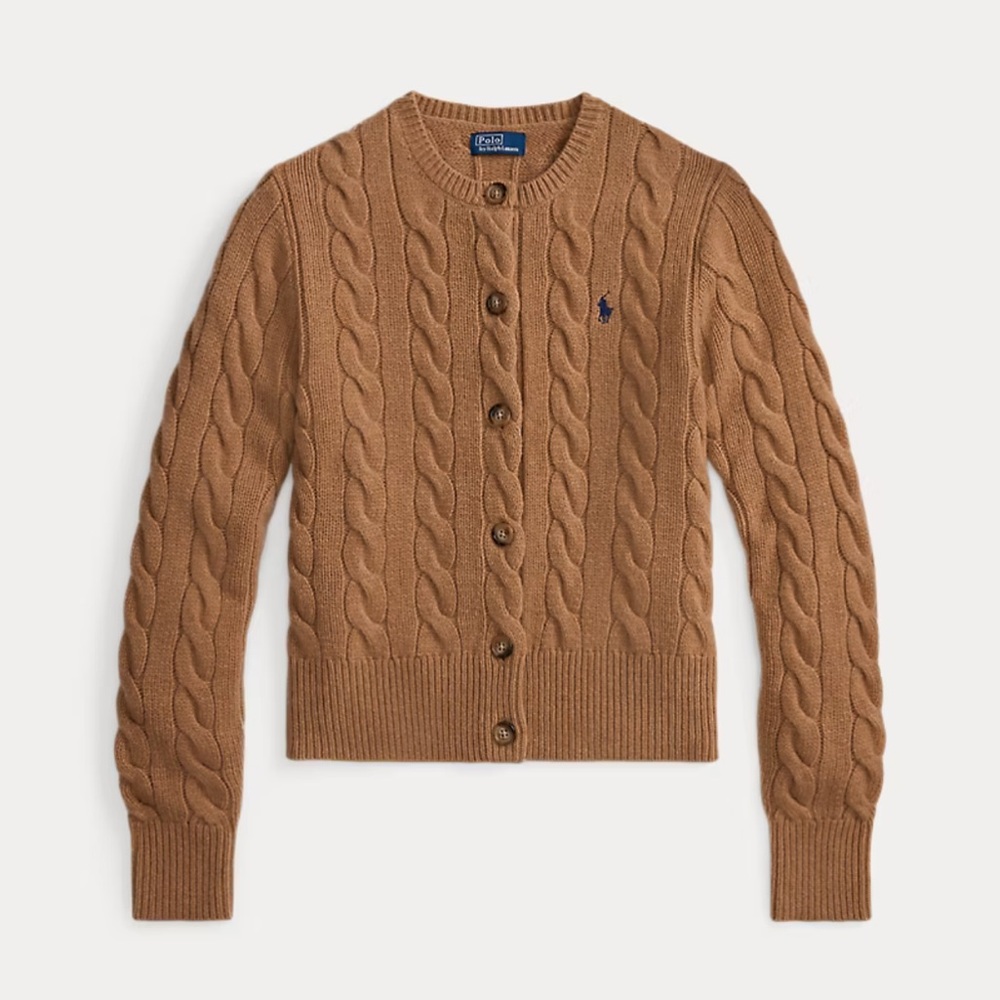 Cable-Knit Wool-Cashmere Cardigan - Picture 1 of 4